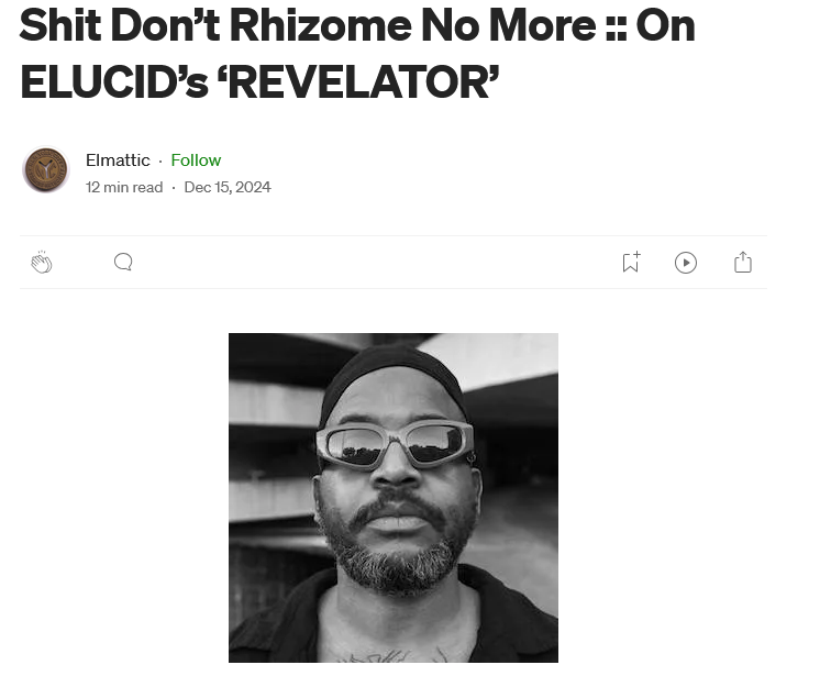 Front page for Elmattic's "Shit Don't Rhizome No More